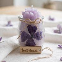 Lilafarbene Hortensien Kerze Handmade - Laufen 4242