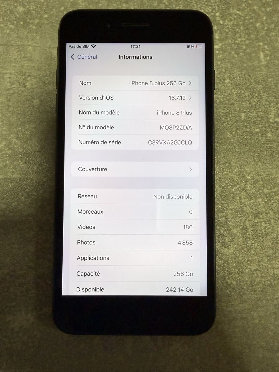 Apple Telefoni cellulari / Smartphones: iPhone 8 Plus 256Go Black – Usato da Payerne venduto da Kikas 2