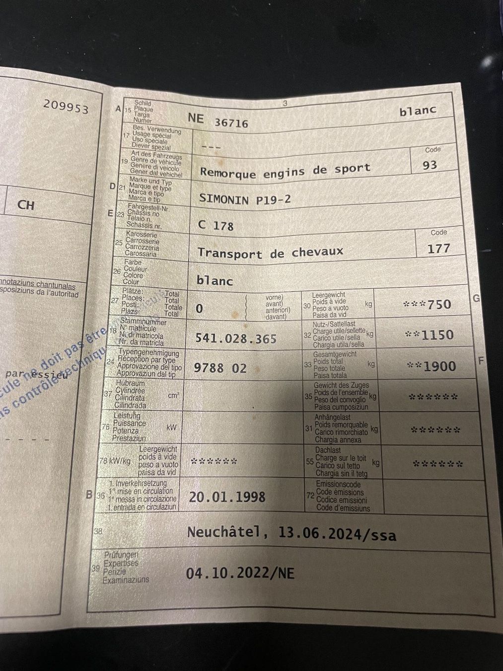 Remorques: Van a chevaux – D'occasion à Neuchâtel par EPCservices 2