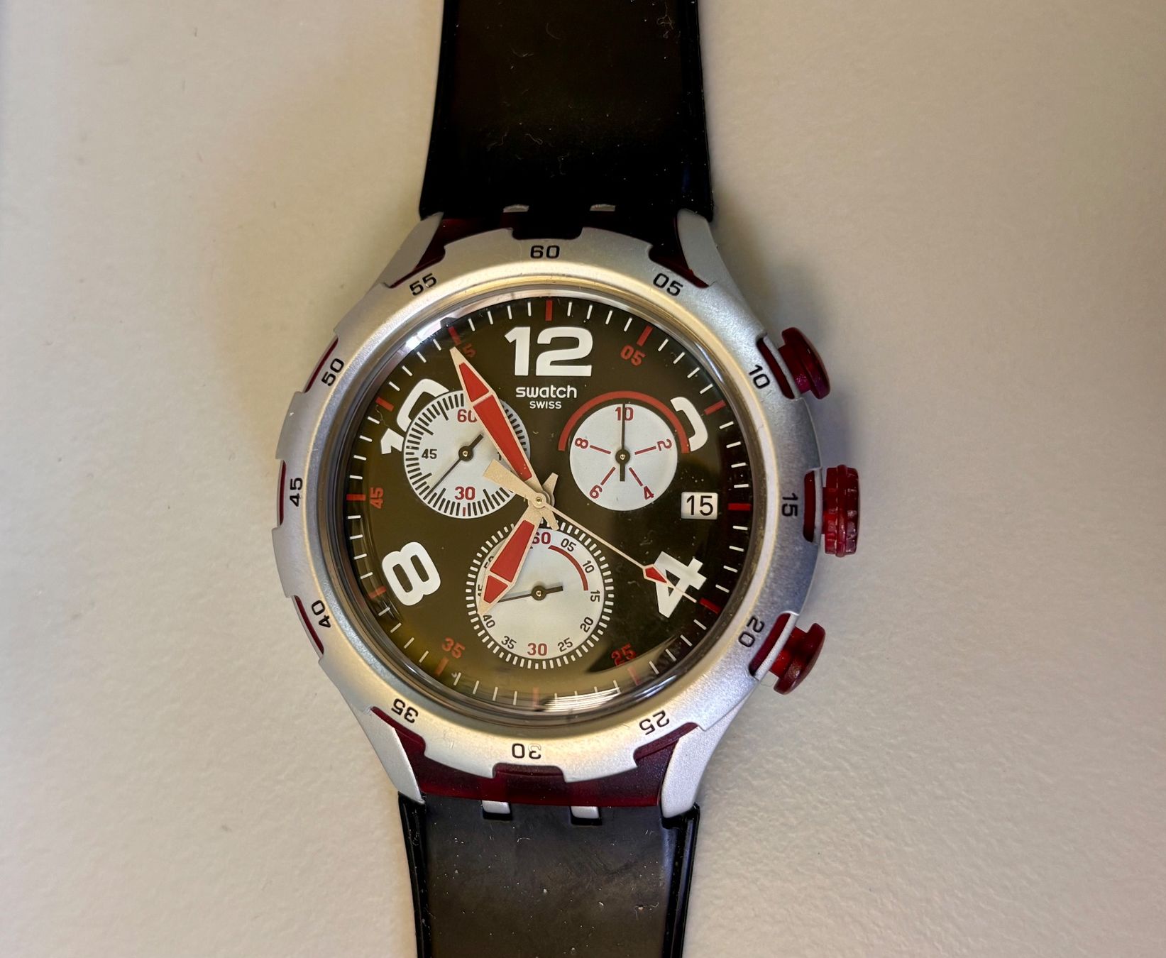 Swatch Orologi: Swatch Irony Xlite Chrono Red Wheel – Usato da Hindelbank venduto da brm_72zv 2