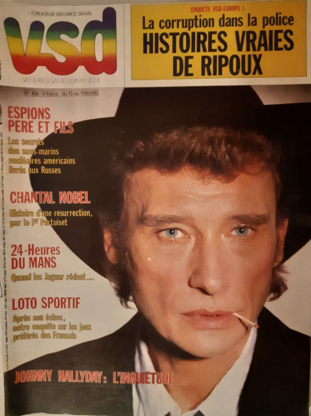 Riviste & Magazine: Johnny Hallyday - VSD no. 406 - 1985 – Usato da Noréaz venduto da Hallyday