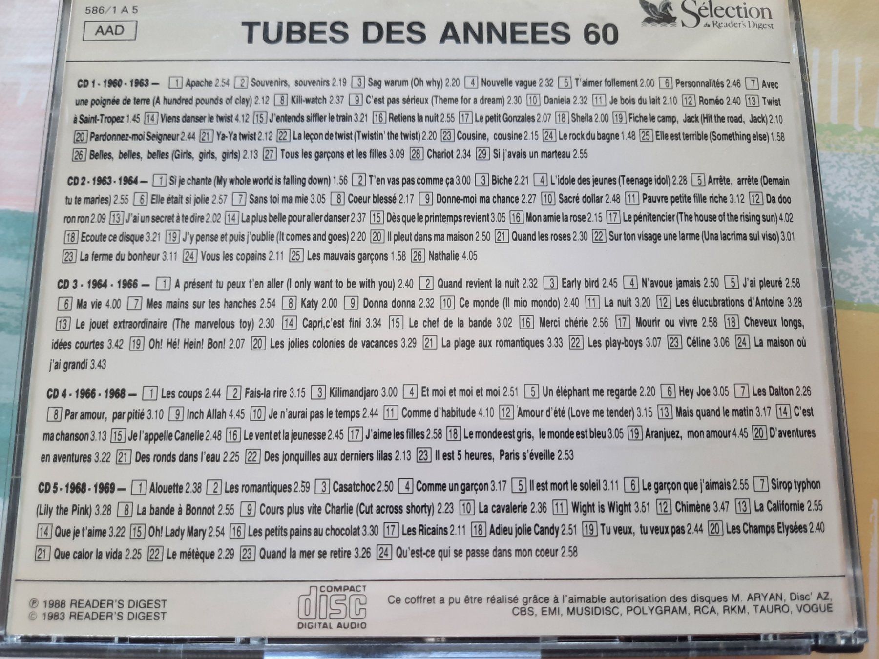 CD: CD Tubes des années 60 - compilation 5 cds – Usato da Pully venduto da bro_n52j 6