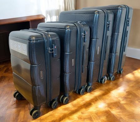 4 teiliges Reisekoffer Koffer Polycarbonat gateBAG Set BLACK