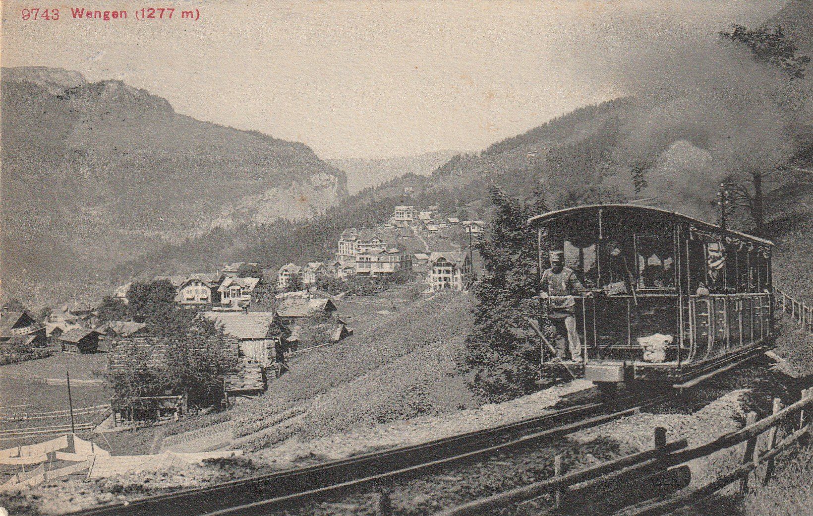 Ansichtskarten: Wengen mit Bahn – Gebraucht aus Rorschacherberg von fratovi2