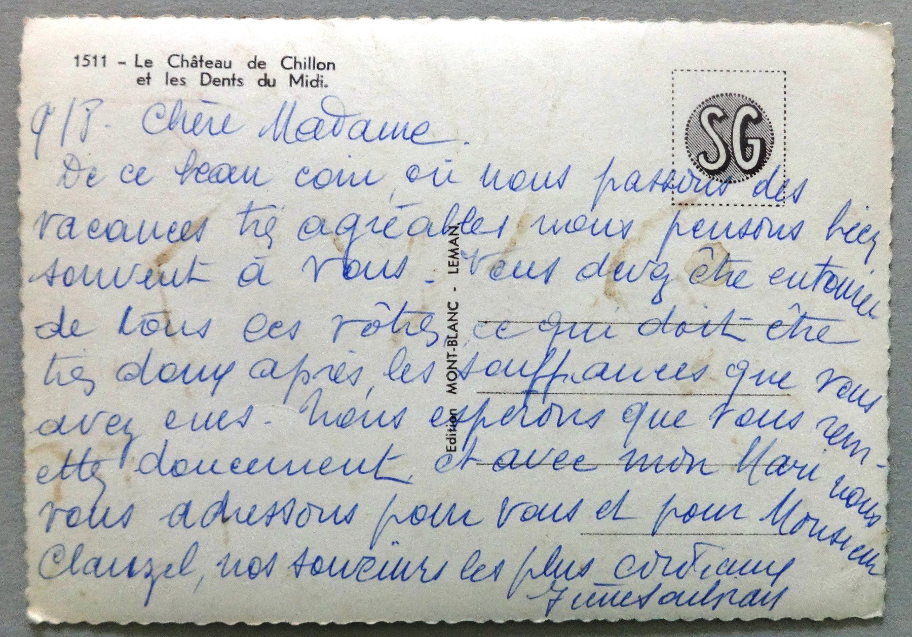 Cartoline postali: Château de Chillon et Dents du Midi – Difettoso da Fétigny venduto da Billy2miny 1