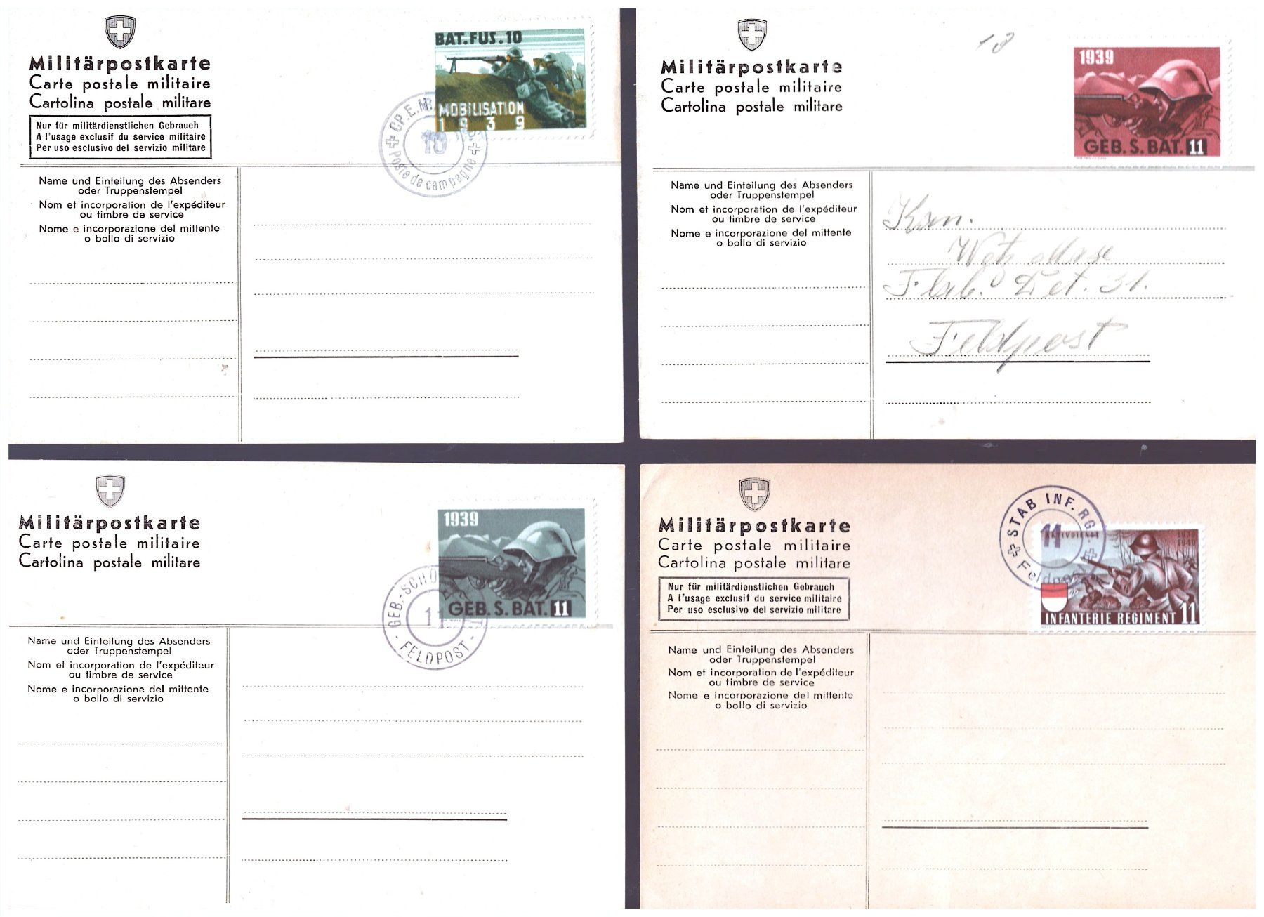 Alle Briefmarken: # 144 --- MILITÄRPOSTKARTEN – Gebraucht aus Dübendorf von Piero2 1