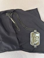 Halskette Diesel Dog Tag Anhänger dunkelgrau Metall