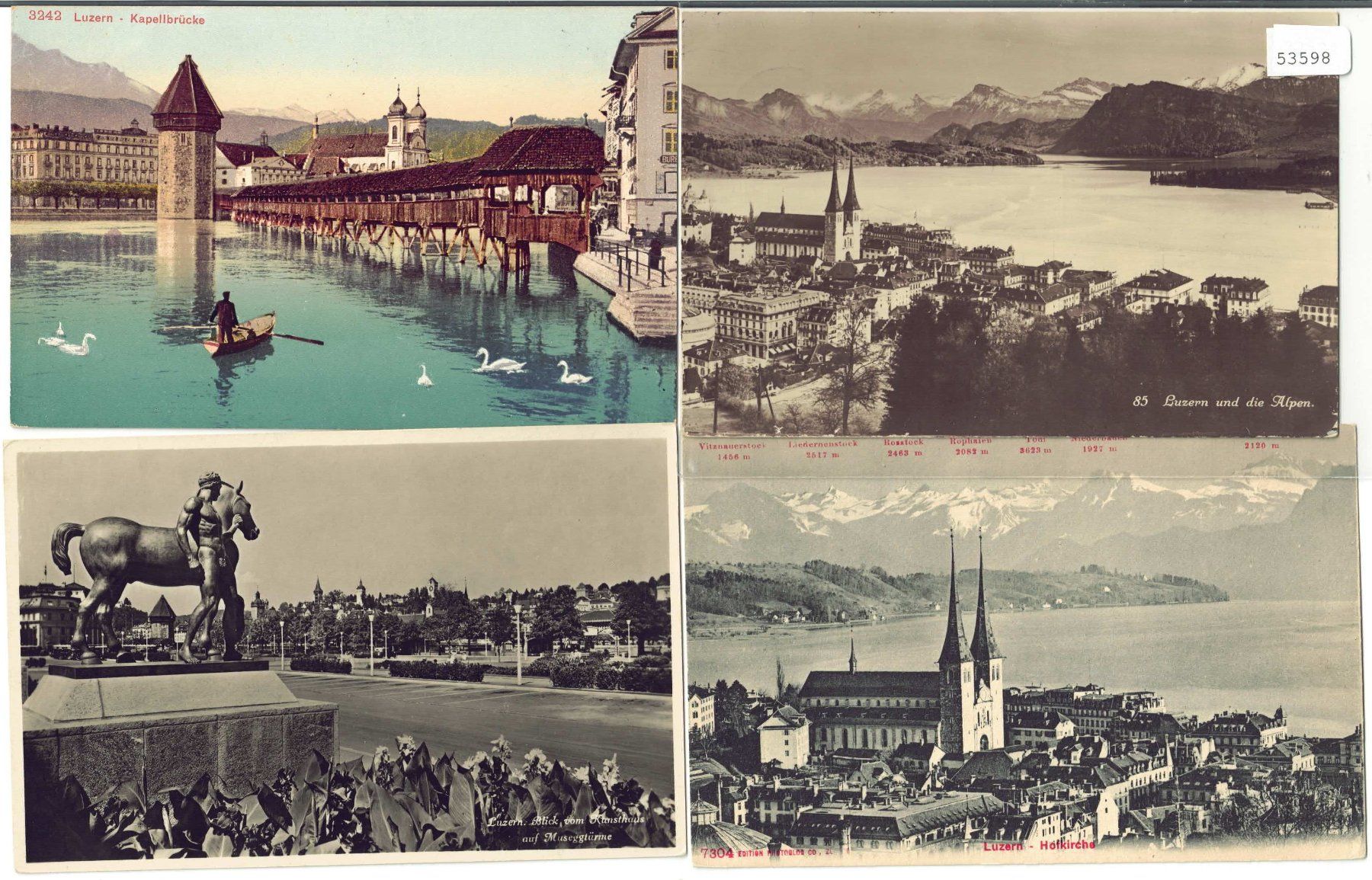 Cartoline postali: 4 AK - Luzern – Usato da Ettingen venduto da Kartenplanet
