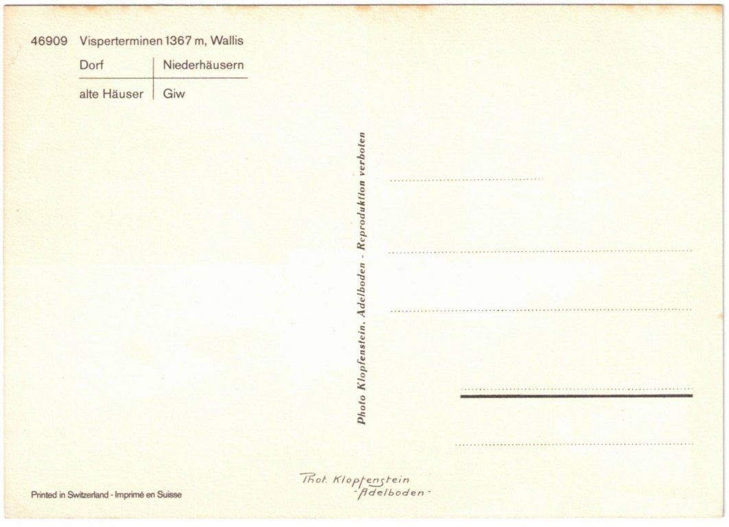 Cartoline postali: Vipserterminen - 4 Bild AK – Usato da Binningen venduto da Mountainrider 1