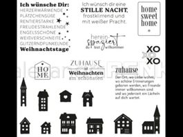 Silikonstempel Nr.761, Weihnachten, Texte, Häuser