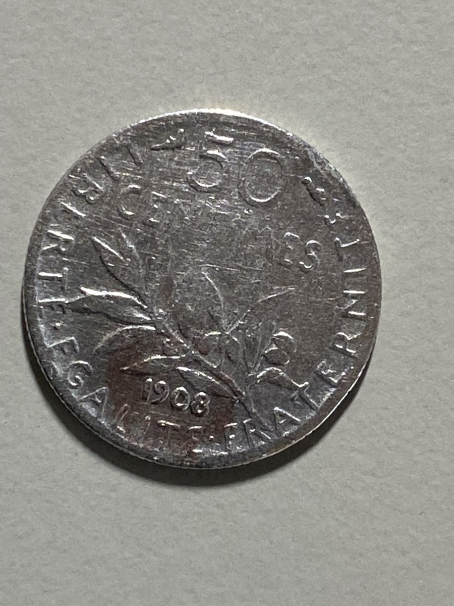Toutes les monnaies: France - 50 centimes - 1908 - AG – D'occasion à Payerne par Mike1682