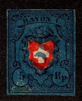 CH - Rayon I - SBK 15II - T28 - blauer PD Stempel
