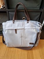 hellblaue Laptoptasche mit Umhängeriemen