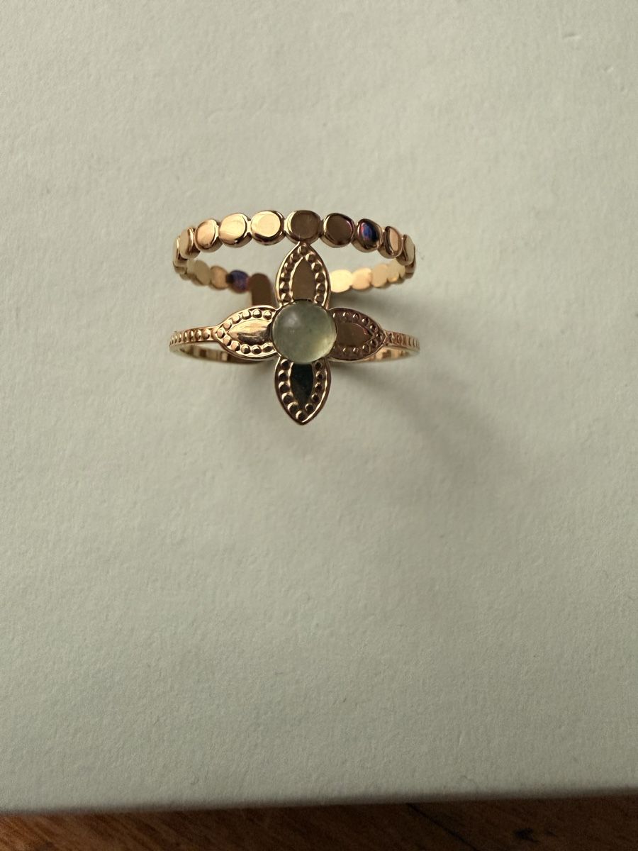 Anelli: Modischer Goldfarbener Doppelring mit Stein - Grösse 56 – Nuovo e nell'imballaggio originale da Zürich venduto da dun_k7s7 2