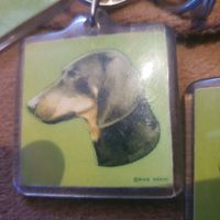 Porte-clés vintage chien 4x4 cm
