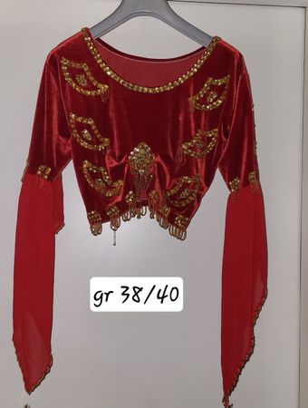 Elegantes Samt-Top mit Pailletten Gr. 38/40