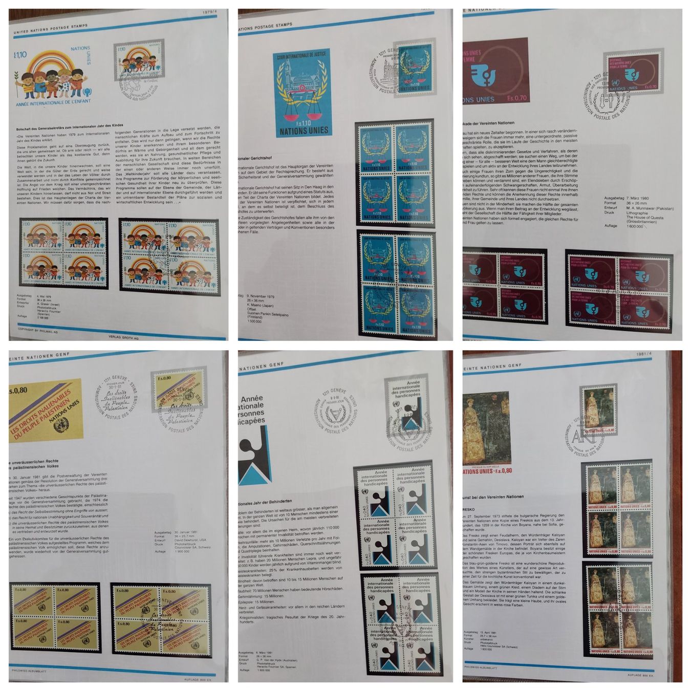 Alle Briefmarken: 6 Briefmarken-/Briefalben, CH, UNO – Gebraucht aus Münchwilen AG von Nesar 8