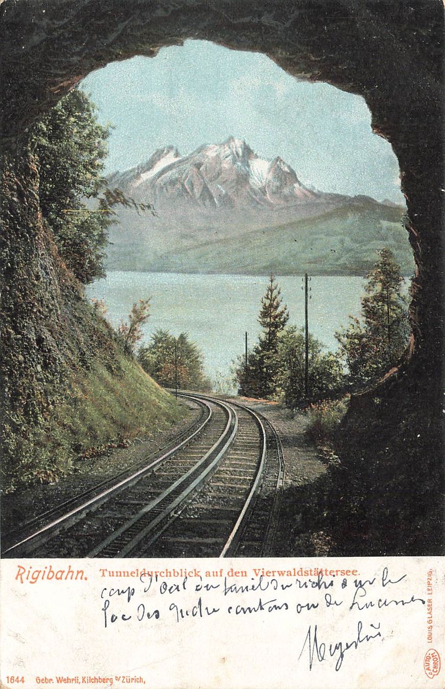 Ansichtskarten: Rigi bahn Tunneldurchblick auf den Vierwaldstättersee – Gebraucht aus Biasca von Blenio71