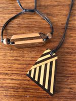 Holz Kunsthandwerk Kette & Armband NEU -57% Rabatt