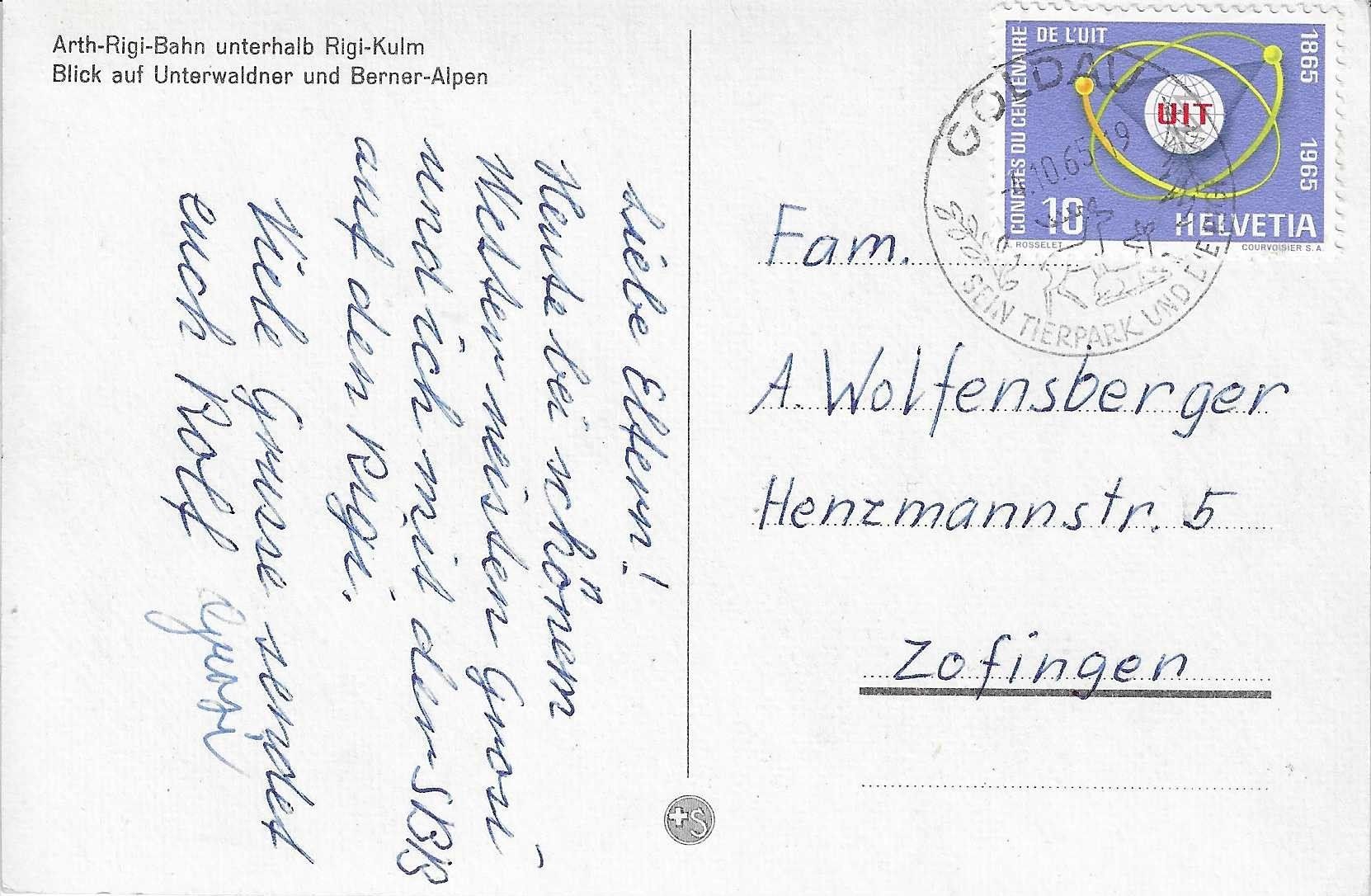 Cartes postales: Arth-Rigi-Bahn unterhalb Rigi-Kulm – D'occasion à Rothrist par Stranglehold 1