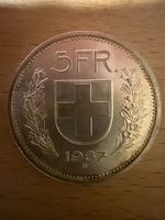 5 Franken Silber Münze B 1967