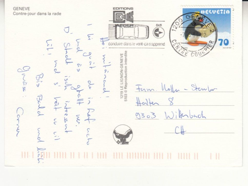 Cartoline postali: Genève 1999 – Usato da Bürglen TG venduto da StampGraf 1