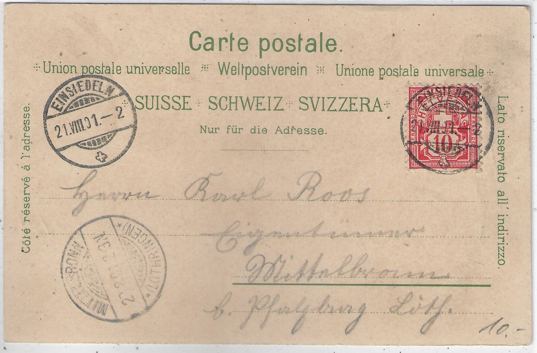 Cartes postales: Gruss aus Einsiedeln - Litho – D'occasion à Ettingen par Kartenplanet 1