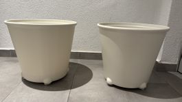Cache-pots IKEA PS Thomas Sandell blanc sur roulettes