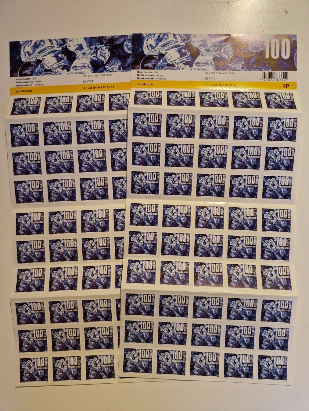 Tous les timbres: Schweiz postfrisch 100x 1Fr selbstklebend | 100Fr. – Neuf (Voir description) à St. Gallen par Enrico_SG