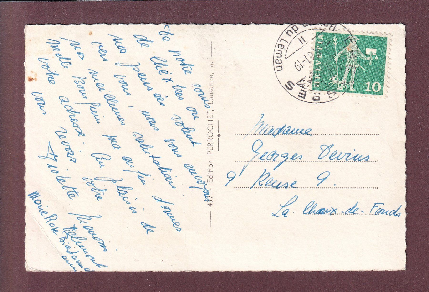Cartoline postali: CHEXBRES - 4 images - 1961 – Usato da Pully venduto da nicecards 1