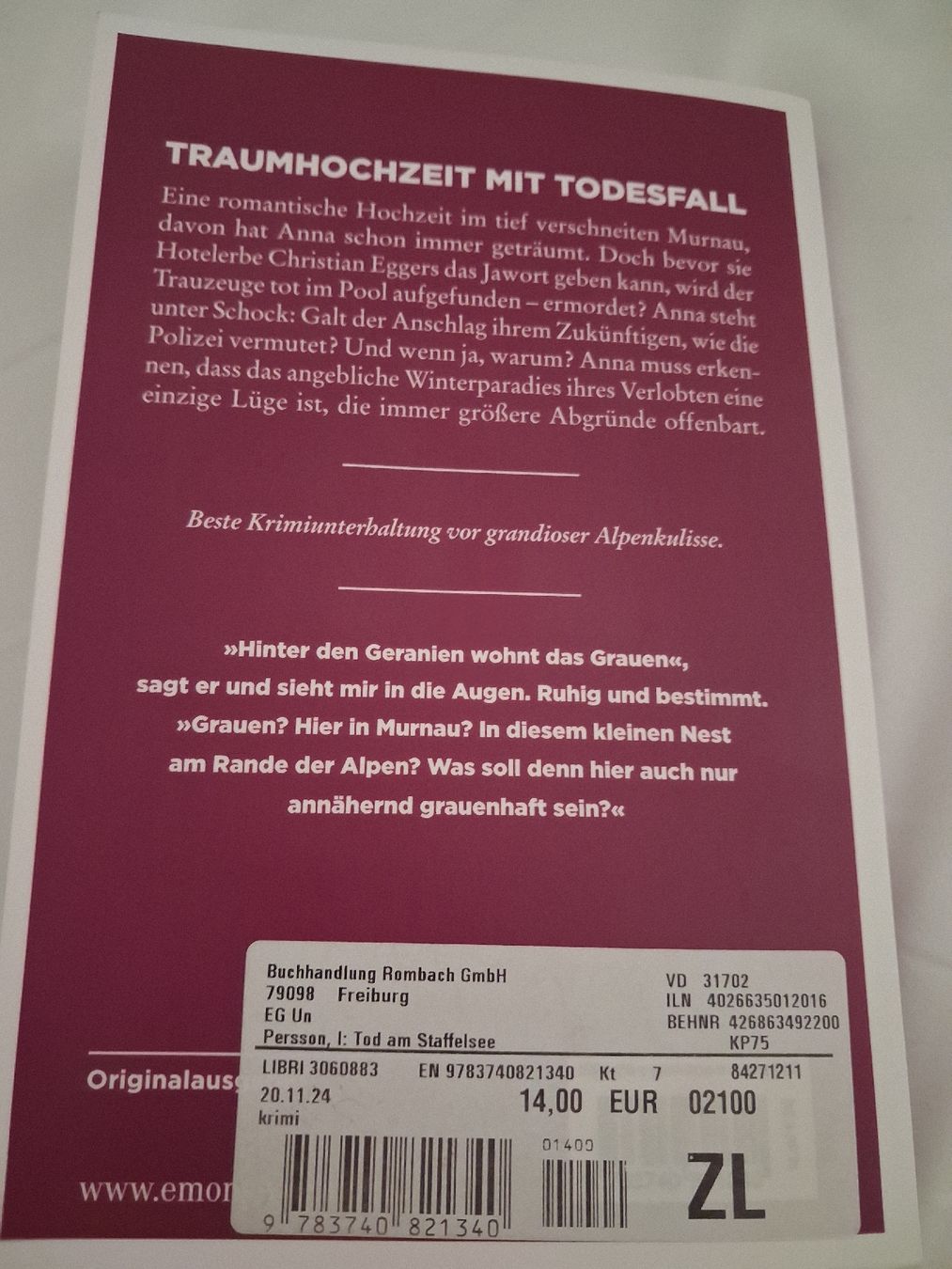 Libri: Tod am Staffelsee von Inga Perrson, Kriminalroman Oberbayern – Nuovo (secondo la descrizione) da Derendingen venduto da Auranti 1