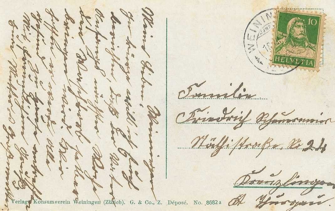 Cartoline postali: AK WEININGEN 1924 – Usato da Schlossrued venduto da Aronliam 1