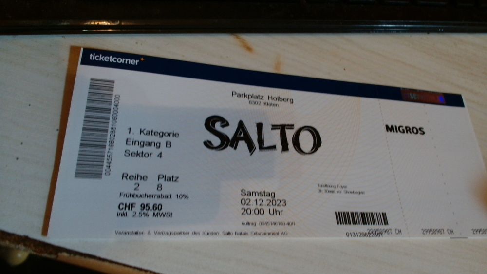 TICKET SALTO | Kaufen auf Ricardo