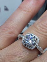 Bague argent avec diamant de moissanite de 1 ct certifié GRA