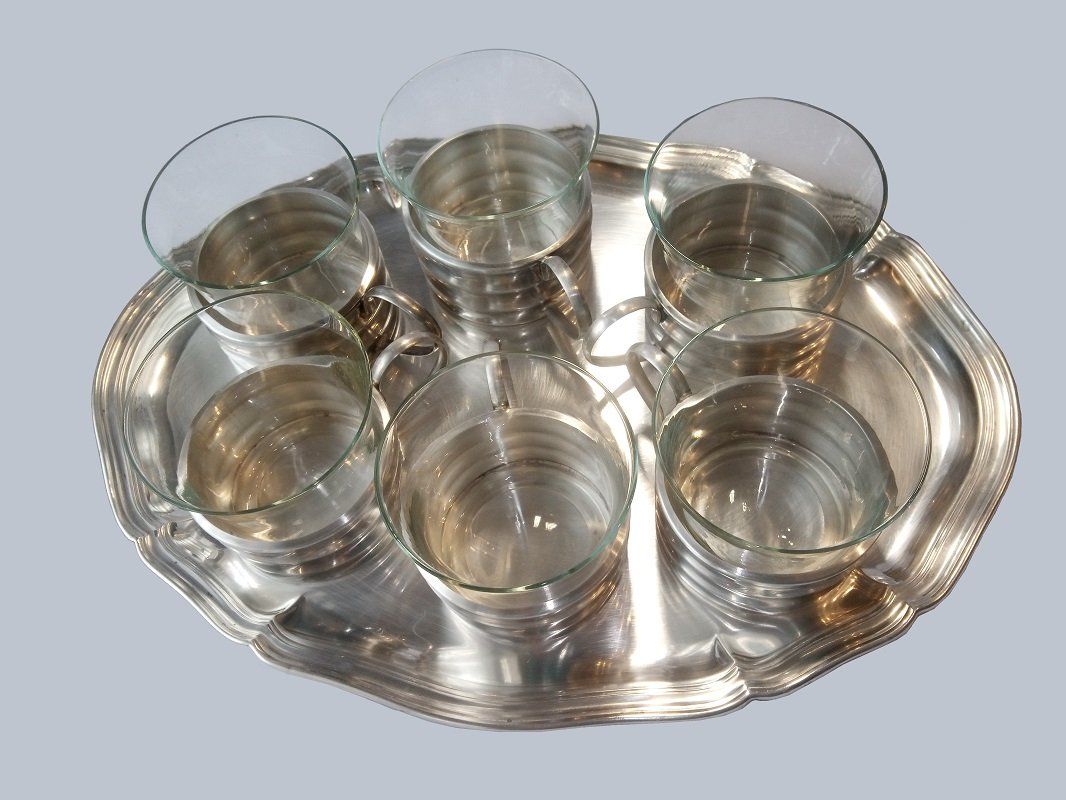 Set di piatti: 6er Set Vintage Teeservice mit Tablett von Spring – Usato da Werdenberg venduto da EXA-Secondhand
