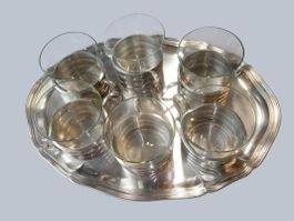 6er Set Vintage Teeservice mit Tablett von Spring