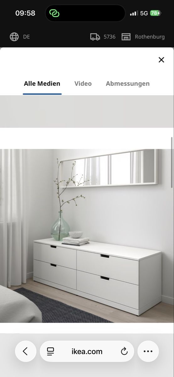 Ikea Fasciatoi & Accessori: Ikea Nordli Kommode mit 4 Schubladen  – Nuovo (secondo la descrizione) da Kriens venduto da tom_hjc5 1