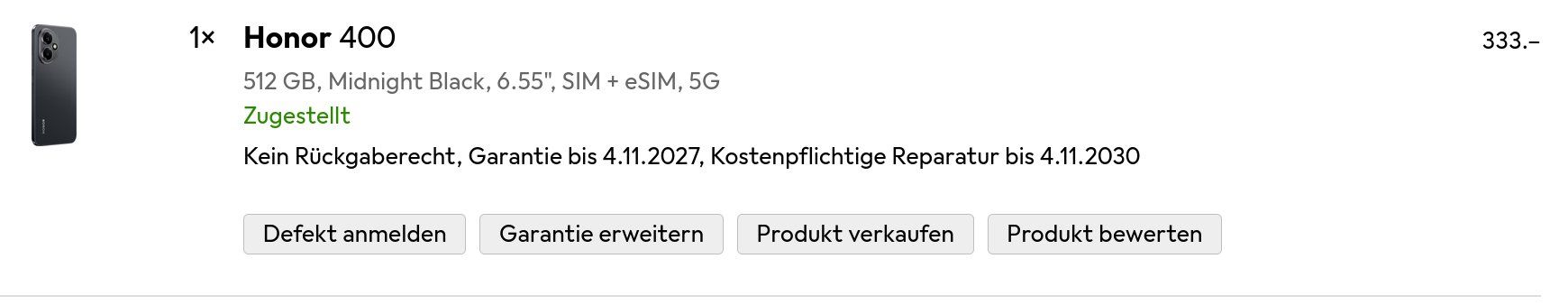 Honor Handys / Smartphones: Honor 400 512GB – Gebraucht aus Erstfeld von Pfiffholder 7