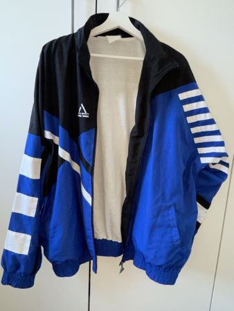 vintage Salto Sport Trainingsjacke, XL, blau/ schwarz