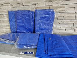 6 x Abdeckplane Schutzplane Gewebeplane 2 x 3 Meter blau
