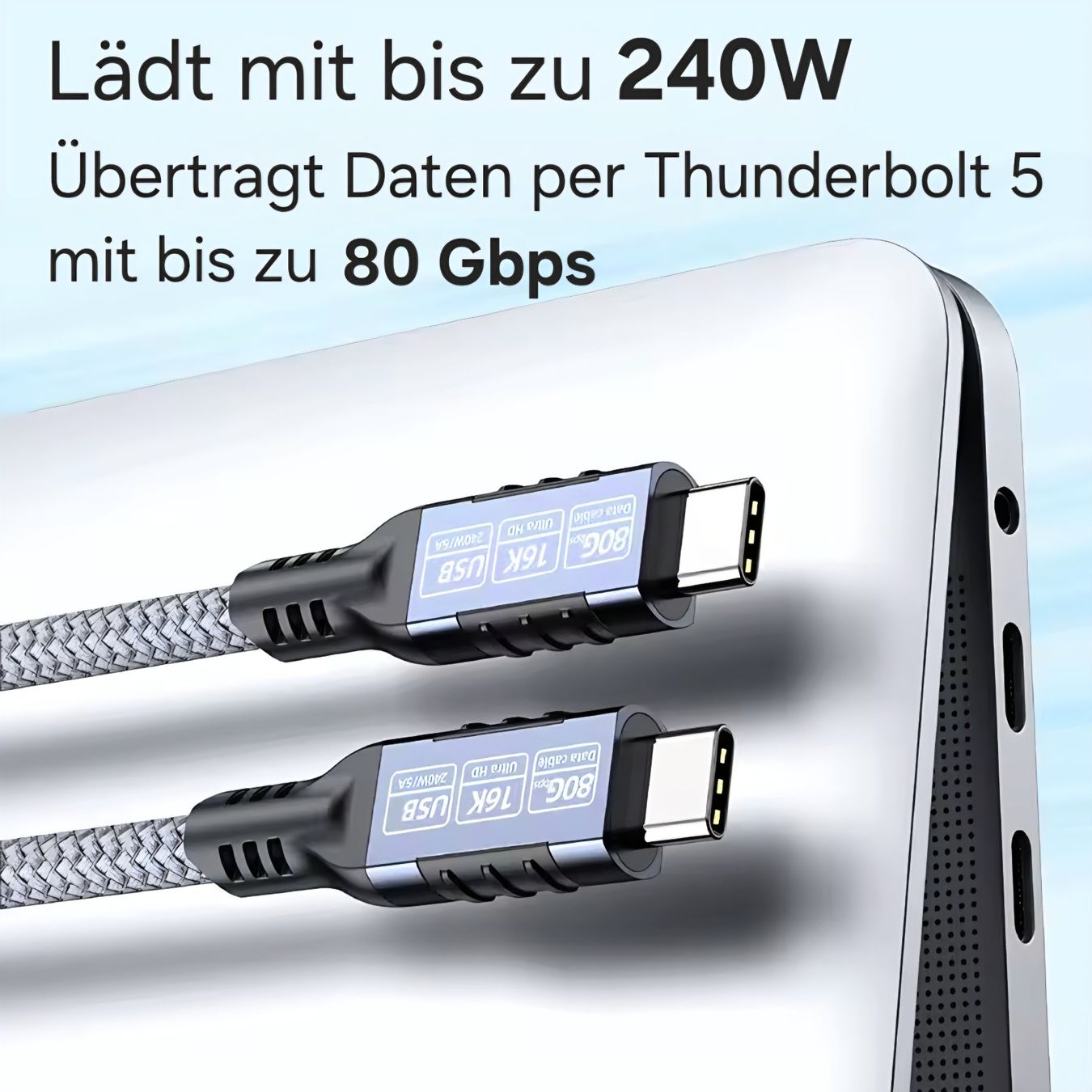 Cavi: Thunderbolt 5 80Gbps / 240W PD3.1 / USB 3.2 / 16K / 1 Meter – Nuovo e nell'imballaggio originale da Uster venduto da -FPS- 1