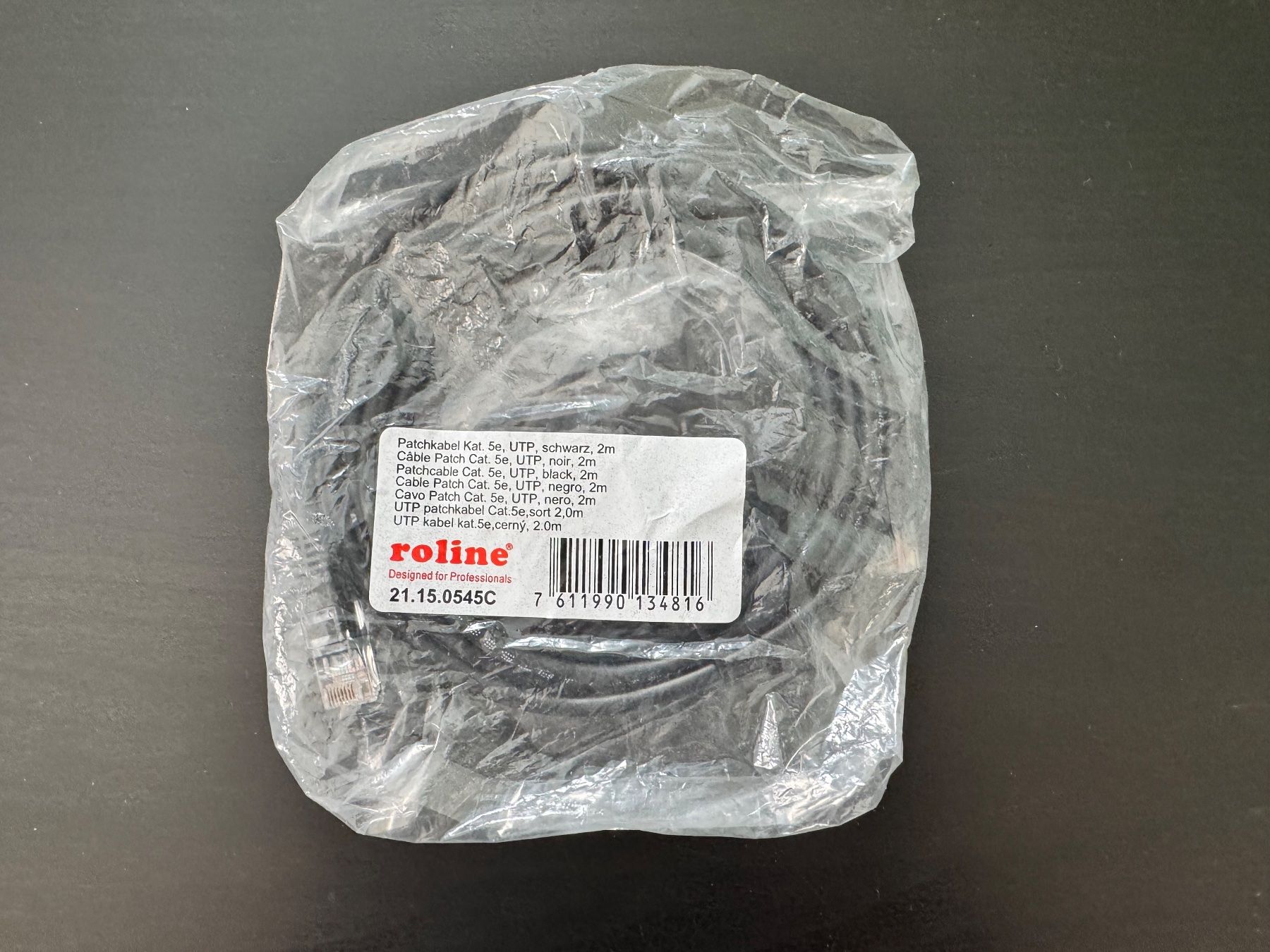 Kabel: Roline Ethernet Patchkabel Kat. 5e UTP, schwarz 2m – Neu und originalverpackt aus Löhningen von santafe06