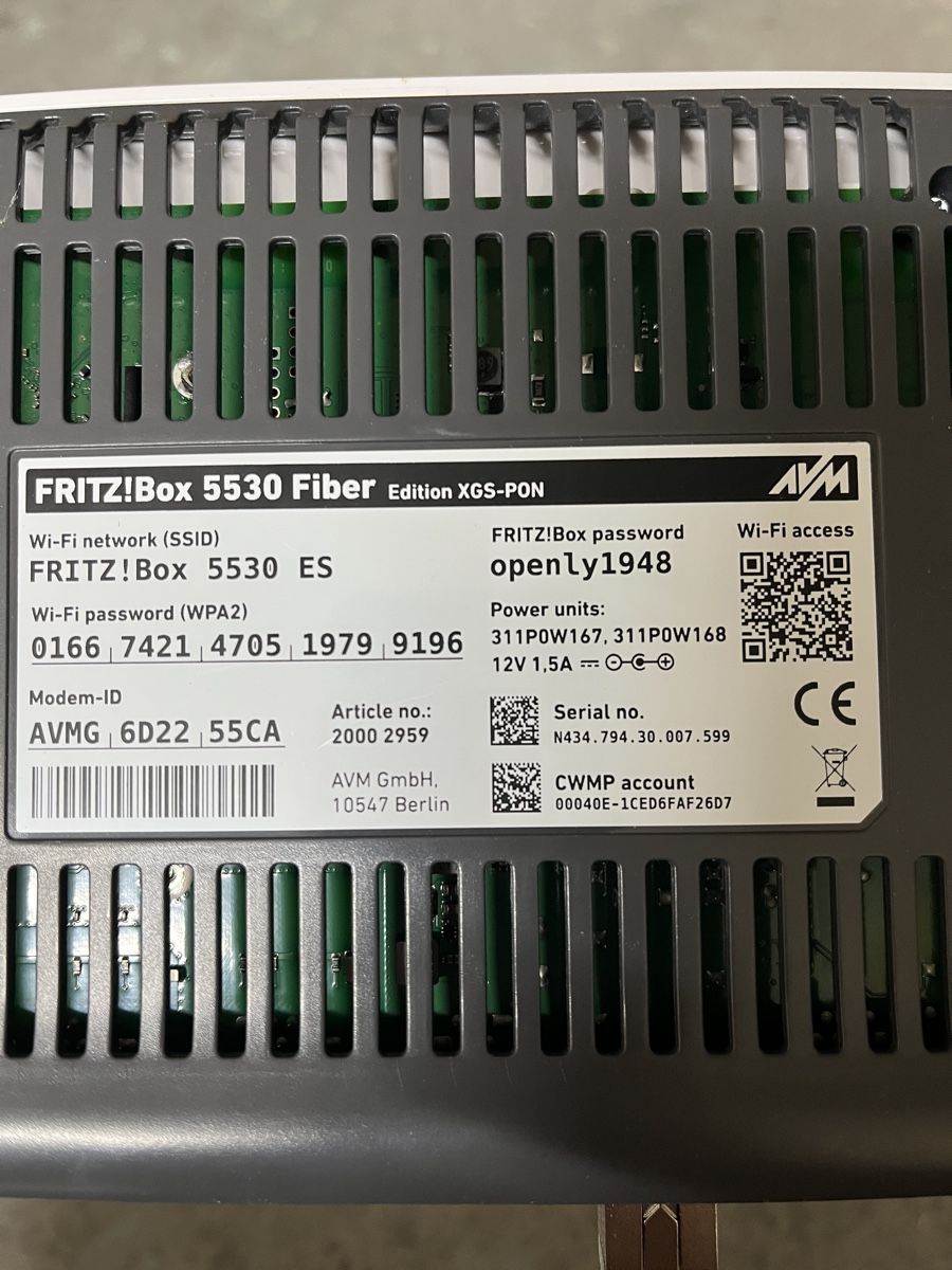 Fritz Modem & Router: Fritzbox 5530 Fiber inkl. Anschlusskabel – Usato da Bauma venduto da Flavio_P 2