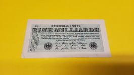 Reichsbanknote 1 Milliarde Mark, Inflationszeit 1923!