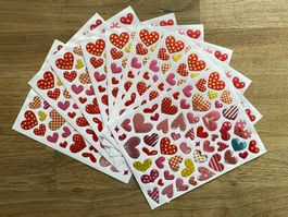 HERZ STICKER / AUFKLEBER B - 9 BLATT