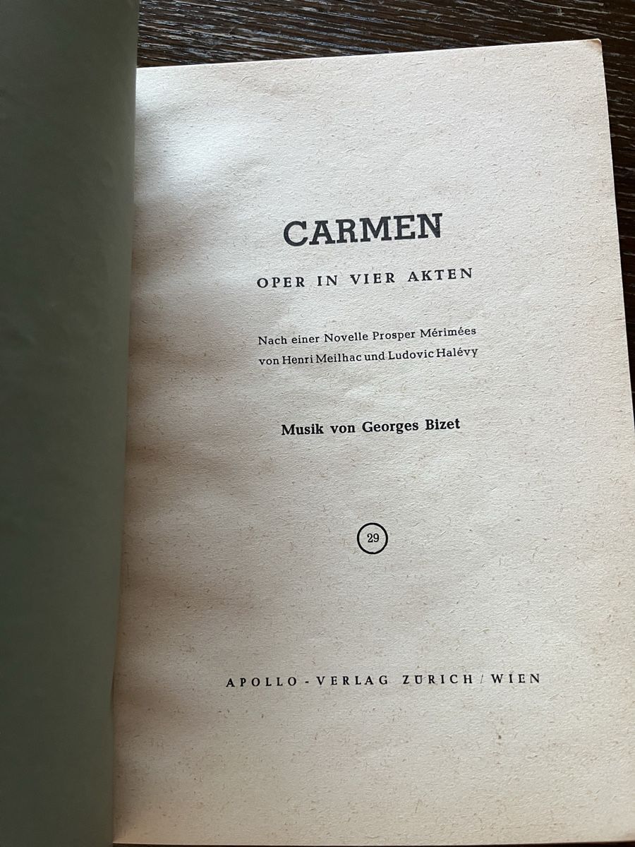 Libri: Textbuch "Carmen" von Georges Bizet – Usato da Winterthur venduto da Mmagu 1