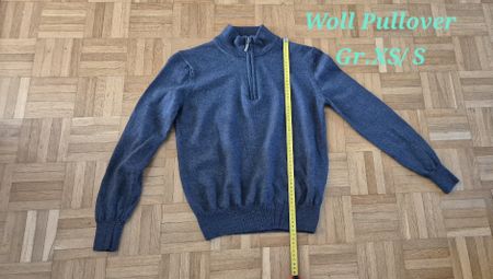 Woll Pullover Merino extrafein grau Grösse XS/ S