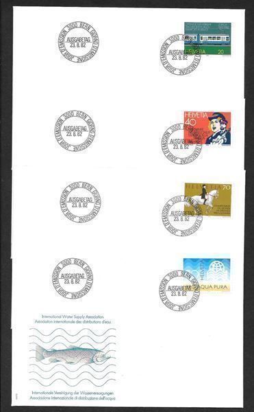 Tutti i francobolli: 4 FDC 672-675 Serie Einzelmarken ET 23.8.1982 – Nuovo (secondo la descrizione) da Olten venduto da clotaldi