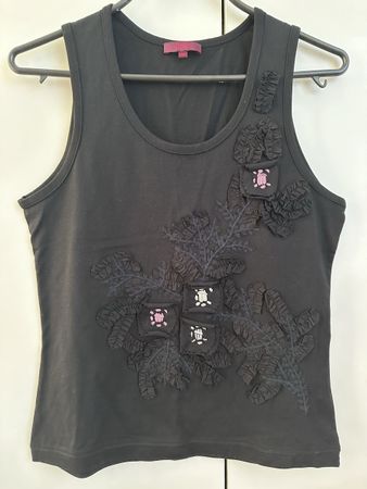 Kenzo Tanktop Size M Black Applique Summer Top