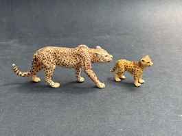 Schleich Gepardin mit Gepardenbaby Gepard